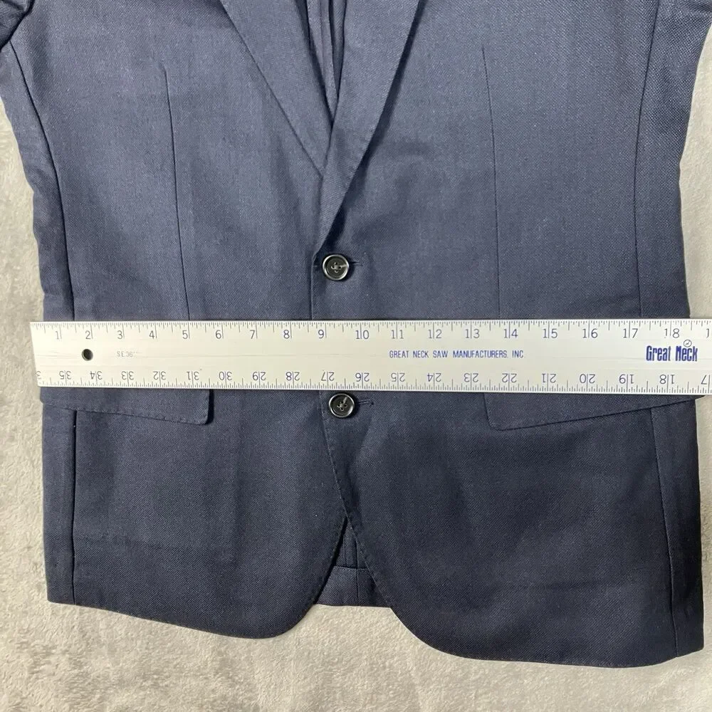 J Crew Ludlow Suit Jacket Mens 38S Navy English Cotton Wool Slim Blazer BH230